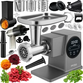 Kuchyňský mlýnek ELEKTRICKÝ MLÝNEK NA MASO S KOVOVÝM KROUHAČEM 37v1 2500W