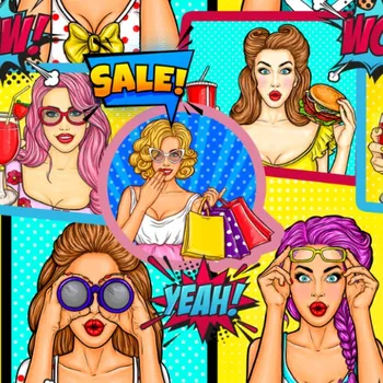 Látka na plavky, fitness oblečení - komiks