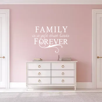samolepka Sablio Samolepka na zeď: nápis Family - 120x84 cm