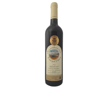 Víno Rulandské Modré Cabernet Sauvignon výběr z bobulí 2023 suché (červené suché víno)