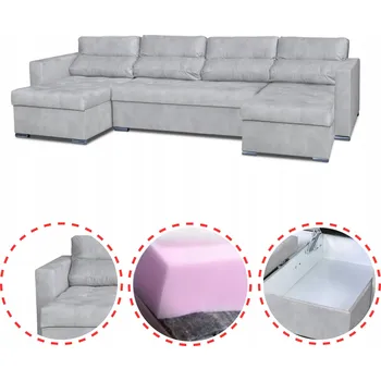 Sedací souprava Rohová Sedací Souprava Varius BIG rozkládací s úložným prostorem Family meble šedá