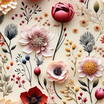 Satén elastický 3D květiny Selena