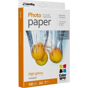 Fotopapír COLORWAY fotopapír/ high glossy 200g/m2, A4/ 100 kusů