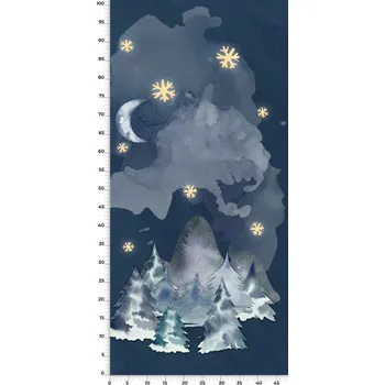 Panel na fusak z kočárkoviny 50x100 vzor zimní jelen tmavě modrý "B"