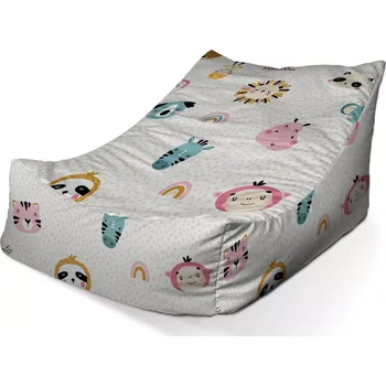 Sedací pytel Sablio Sedací vak Lounge Hroch, zebra a slunce - 80 x 95 x 50 cm