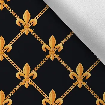 Látka s potiskem kočárkovina TD/NS ve zlatě