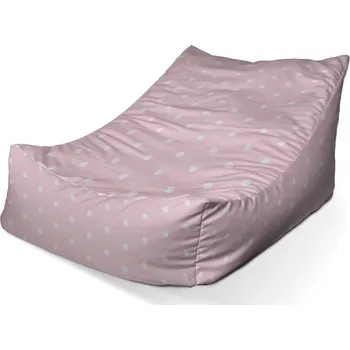 Sedací pytel Sablio Sedací vak Lounge Bílé puntíky na růžové - 120 x 100 x 80 cm
