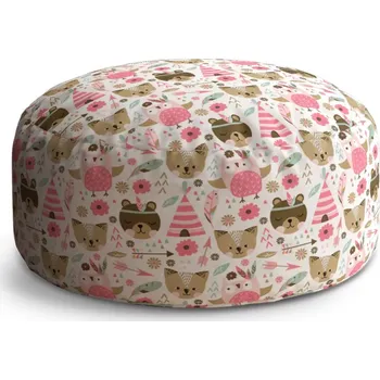 Taburet Sablio Taburet Circle Lesní zvířátka: 38x48 cm