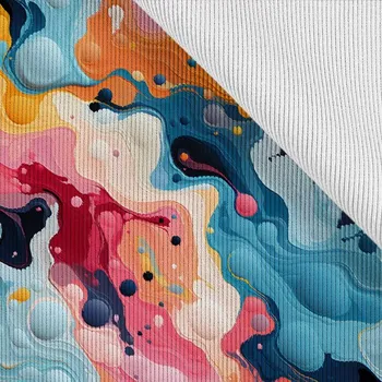 Funkční žebrovaný náplet metráž roztečená barva