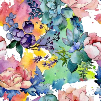 Látka letní softshell barevná zahrada