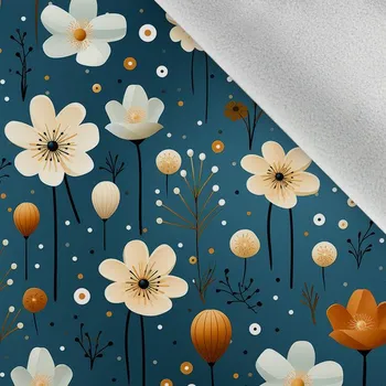 Softshell zimní květiny tmavé 31