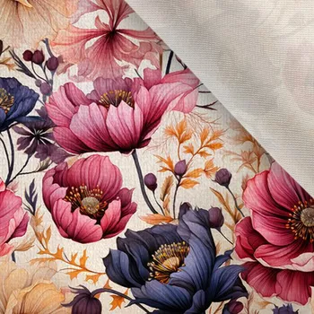 Látka samet/velvet Doris květiny tmavé 86