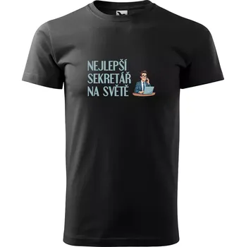 Sablio Tričko s potiskem Nejlepší sekretář na světě - černé 5XL