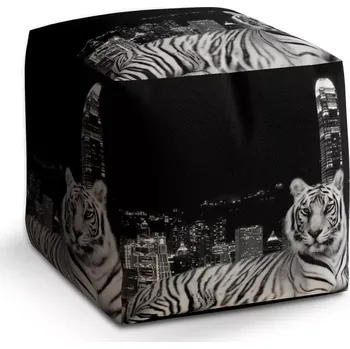 Taburet Sablio Taburet Cube Městský tygr: 40x40x40 cm
