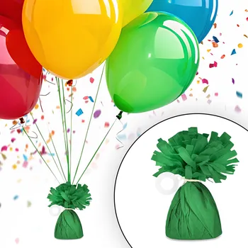 Party dekorace ZÁVAŽÍ NA BALÓNKY S HELIEM ZELENÉ PAPÍROVÉ DEKORACE NA NAROZENINY SVATBA