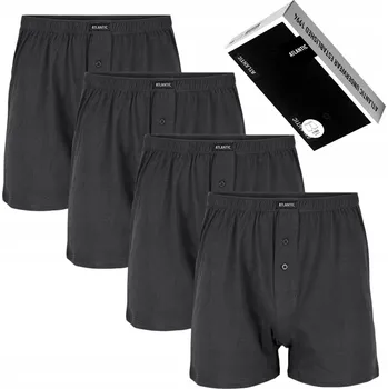Pánská móda Pánské boxerky bavlněné volné pohodlné 4-pack grafitové Atlantic *XXL