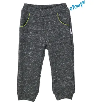 Kojenecké oblečení Kojenecké bavlněné tepláky Nicol, Boy - grafit, vel. 56 Velikost: 56 (1-2m)