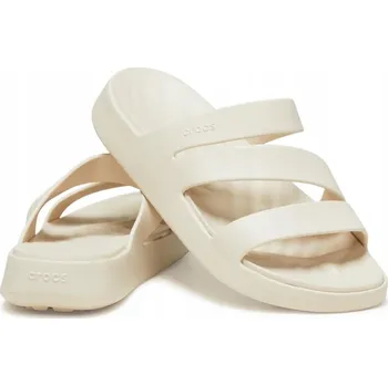 Dámské pantofle Dámské Nazouváky Crocs Gateway Strappy Stucco 209587-160 béžové