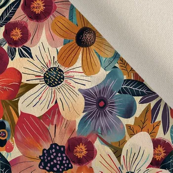 Galanterie Oděvní strečový samet květiny tmavé 26