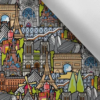 Látka s potiskem kočárkovina TD / NS I love Paris