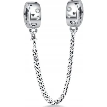 Řetízek Bezpečnostní Řetízek oddělovače srdce STŘÍBRO 925