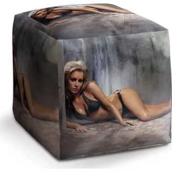 Taburet Sablio Taburet Cube Sexy žena: 40x40x40 cm