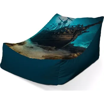 Sedací pytel Sablio Sedací vak Lounge Vrak dřevěné lodi na dně moře - 80 x 95 x 50 cm