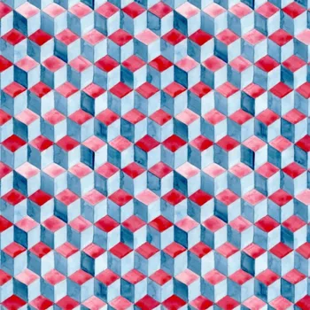 Funkční termo úplet s počesem Cubes 3D modročervené