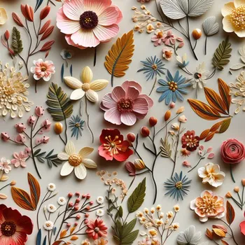 Potahová látka BERG 3D květiny potisk Eleny