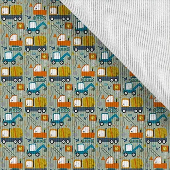 Funkční žebrovaný patent metráž bagr šedozelený