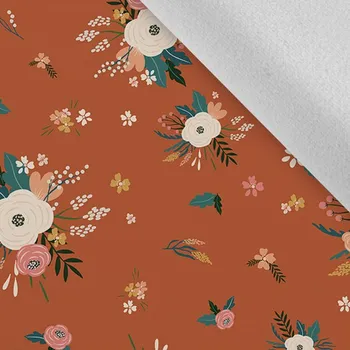 Látka softshell zimní pružný skořicové květiny