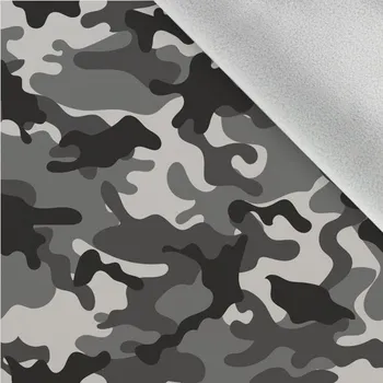 Látka softshell zimní maskáč bílý