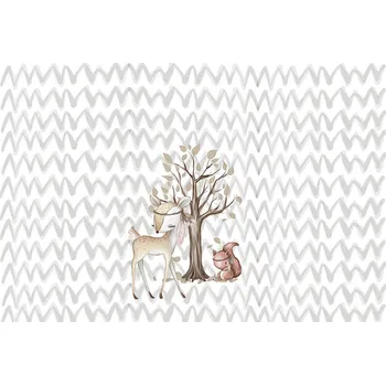 Nepromokavý panel na podložku 155x105 cm vzor lesní přátelé 1 v 1