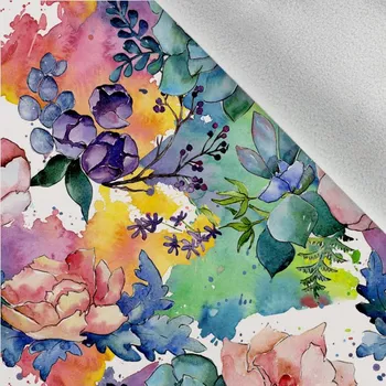 Látka softshell zimní barevná zahrada