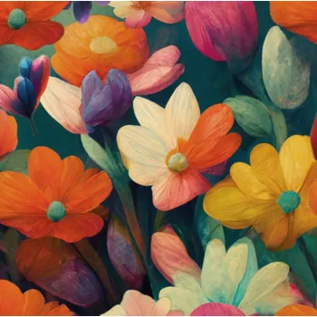 Strečový samet květy malba