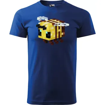 Pánské oblečení Sablio Tričko s potiskem Blocks Bee - modré L