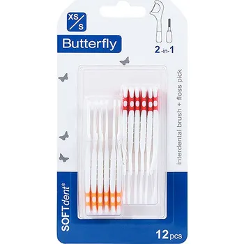 Zubní kartáček SOFTdent mezizubní kartáček + párátko 2v1 12 ks
