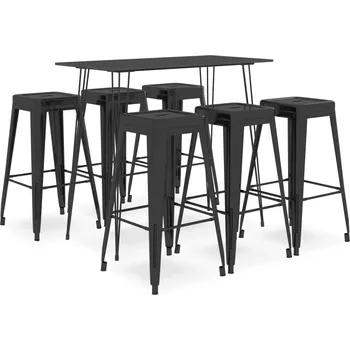 Jídelní set 7dílný barový set černý IM_3057387