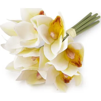 umělá květina Umělá orchidej svazek - 1 krémová světlá