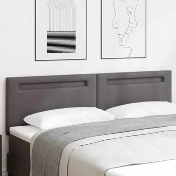 LED hlavová deska Šedá 180 cm Umělá kůže IM_42007311