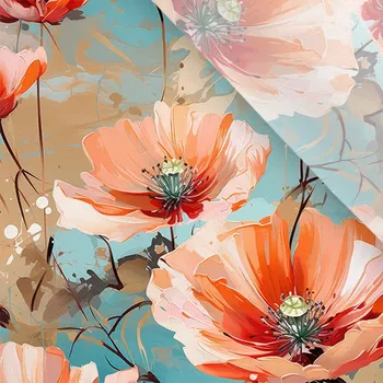 Umělé hedvábí / silky mírně elastické poppy pastel