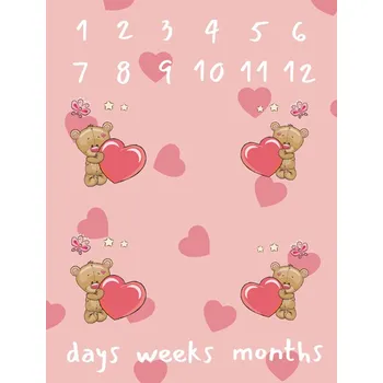 Imitace bavlněného plátna PANEL 80x105- milníková deka růžový medvídek