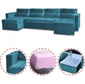 Sedací souprava Rohová Sedací Souprava Varius BIG rozkládací s úložným prostorem Family meble modrá (námořnická)