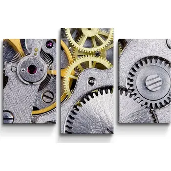 Obraz Sablio Obraz - 3-dílný Hodinový strojek - 75x50 cm