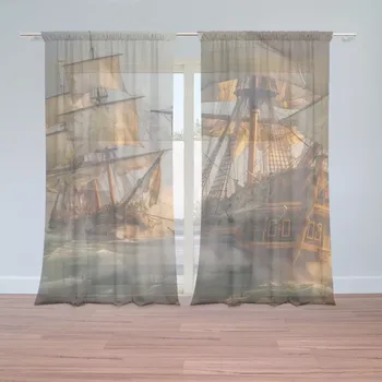 Záclona Sablio Záclony Plachetnice ve vlnách: 2ks 150x250cm