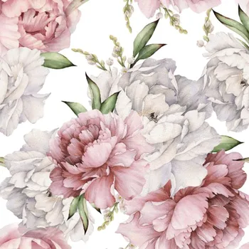 Zatemňující látka/ blackout pivoňky na bílé