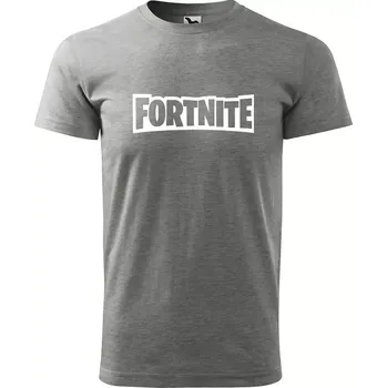 Pánské tričko Sablio Tričko s potiskem Fortnite - šedé 4XL