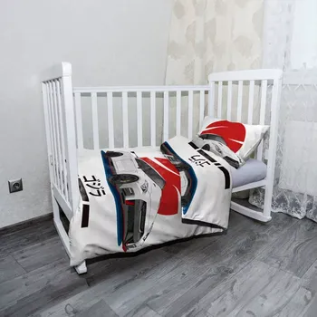 Povlečení Sablio Mikroplyšové dětské povlečení do postýlky Nissan GTR 35 Japonské slunce - 120x90 / 40x60