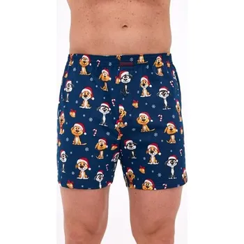 Trenýrky Cornette Vánoční trenky Cornette - Pes modrá XXL