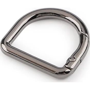 Karabina polokroužek průvlek 22 mm, barva 2 nikl černý